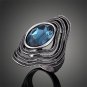 2018 classic retro ring Beautiful blue Vintage Antique Silver Bohemian Boho Rings for Women maxi Rin