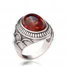 Resin Stone Ring Oval Contracted Boho Men Rings Tibet Silver Alloy Lucky Star LY Vintage Jewelry For