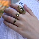 3pcs/Set Gold Color Midi Ring Sets Women Luxury Big Crystal Boho Beach Vintage Turkish Punk Knuckle 