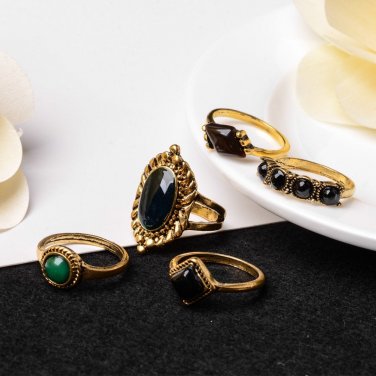 Charming Bohemian Midi Ring Set Antique Gold Color Vintage Steampunk Anillos Knuckle Rings For Women