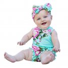 Lovely Baby Girl Romper Clothes 2017 Summer Floral Tassel Rompers Jumpsuit +Headband 2PCS Outfit Sun