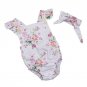 Summer 2017 Cute Infant Baby Girls Floral Sleeveless Romper +Headband Summer One-pieces Rompers Suns