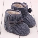 Baby Winter Shoes Children Girls Knitted Wool Line Warm Bowknot Soft Sole First Walkers chaussures d