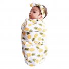 2017 Newborn Fashion Baby Swaddle Blanket Spring Summer Baby Sleeping Swaddle Muslin Wrap Headband B