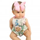 2Pcs/Set Baby Kids Girl\'s Sleeveless Floral Printed Playsuit Jumpsuit Rompers One-Pieces +Headband