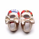 PU Leather Baby Girls Princess Shoes Floral Bowknot Moccasins Soft Moccs First Walkers 0-2 Years