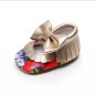 PU Leather Baby Girls Princess Shoes Floral Bowknot Moccasins Soft Moccs First Walkers 0-2 Years