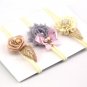 3pcs/set Mix Style Simulated-pearl Ribbon Lace Flower Headband Baby Girl Headbands Elastic Hairband