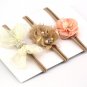 3pcs/set Mix Style Simulated-pearl Ribbon Lace Flower Headband Baby Girl Headbands Elastic Hairband