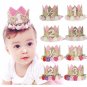 Baby Girl First Birthday Decor Flower Party Cap Crown Headband 1 2 3 Year Number Priness Style Birth