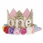 Baby Girl First Birthday Decor Flower Party Cap Crown Headband 1 2 3 Year Number Priness Style Birth