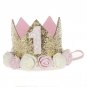 Baby Girl First Birthday Decor Flower Party Cap Crown Headband 1 2 3 Year Number Priness Style Birth