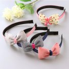 Fashion Children Plastic Headband Cute Big Bows Flower Spot Hairband Girls Lovely Hair Band Headwear