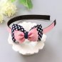 Fashion Children Plastic Headband Cute Big Bows Flower Spot Hairband Girls Lovely Hair Band Headwear