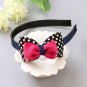 Fashion Children Plastic Headband Cute Big Bows Flower Spot Hairband Girls Lovely Hair Band Headwear