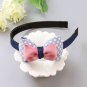 Fashion Children Plastic Headband Cute Big Bows Flower Spot Hairband Girls Lovely Hair Band Headwear