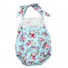 Ruffles Floral Bow-knot Romper baby clothes Toddler Infant Baby Girl sleeveless Romper Jumpsuit Play