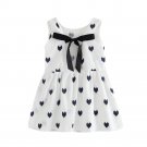 2017 Heart Print Princess Kids Dress Children\'s Clothing Bowknot Girls Dress One-Piece Sleeveless B