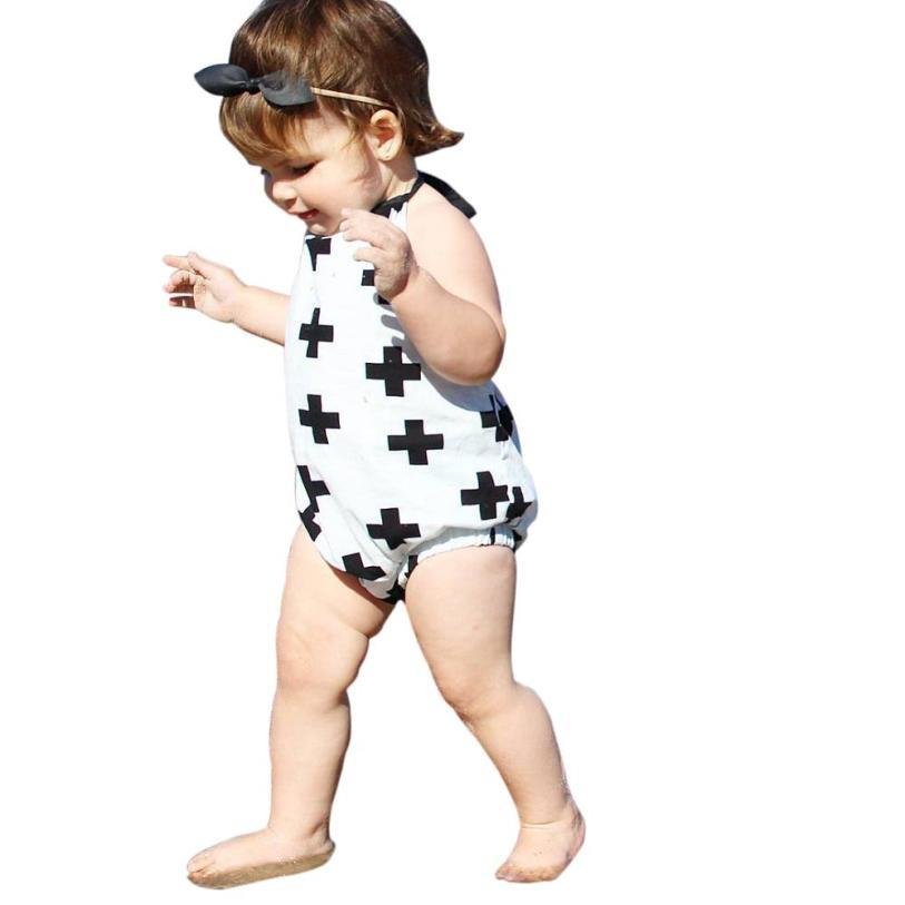 Newborn Romper Cute Baby Infant Girls Halter straps Belt Clothes Romper Sleeveless Jumpsuit Sets Out