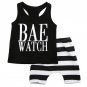 Summer baby boy clothes Newborn Infant Baby Boy Letter Vest Tops + Stripe Shorts Pants Outfit Clothe
