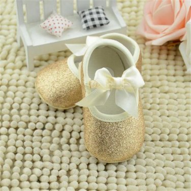 2017 Special Offer Real Solid Glitter Baby Girl Shoes Sneaker Anti-slip Princess Soft Sole Toddler F