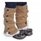 Leg Warmers for Girls Kids Winter Solid Crochet Knitted Lace Boot Cuffs Toppers Socks Botas Botines 