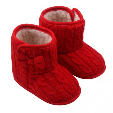 Baby Bowknot Soft Sole Winter Warm Shoes Boots children footwear correrning shoes