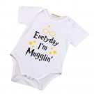 2017 Cotton Infant Baby Boy Girls Clothes Letter Print Toddler Casual Short Sleeve Romper Jumpsuit O