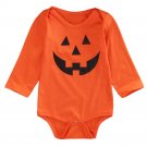 1 PC Orange Color 2017 Fashion Kids Infant Baby Boys Girls Hallowmas Long Sleeve Rompers Grimace Sho