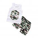 Baby 2017 children fashion summer baby boys clothing sets 2pcs camouflage Vest+Pants sport suit Lett