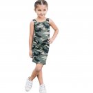 2017 Fancy Girls Summer Dress Camouflage Toddler Kids Party Backless Dresses Roupas Infantis Menina 