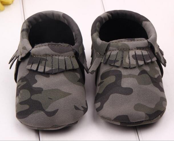 Infant Toddler camo Leopard baby shoes Soft PU Leather Tassel Moccasins soft sole fashion prewalker