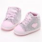 Pink Polka Dot Cotton Soft Sole Baby Shoes Lace-up Spring/Autumn First Walkers Newborn Infant Toddle