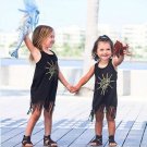 2017 New Hot Sale Toddler Kids Baby Girl Summer Clothes Sleeveless Tassel Mini Dresses Letter Sun Pr