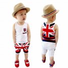 Kids Baby Boys set cotton blended summer clothes set Sleeveless Union Jack Outfits Vest Tops pants S