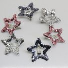 6pcs/lot kids glitter color Hair Snap Clip Kids stars headwear Five-pointed stars Hairpins hair Acce
