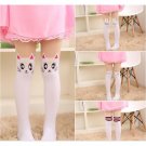 Autumn Children\'s Baby Kids Girls Thin Tights Pantyhose Knee Fake Tattoo Velvet Stocking white Cart