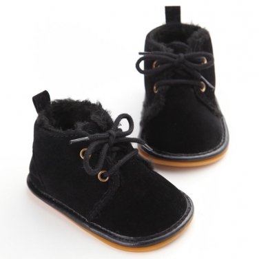 Vintage Rubber Bottom Winter Baby Shoes Boots Non-Slip Newborn Infant T-tied First Walkers Super War