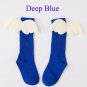 Autumn Winter New Style Children Socks White Wings Design Knee High Cotton Socks Boys Girls 1-10 Yea