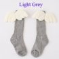 Autumn Winter New Style Children Socks White Wings Design Knee High Cotton Socks Boys Girls 1-10 Yea