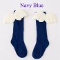 Autumn Winter New Style Children Socks White Wings Design Knee High Cotton Socks Boys Girls 1-10 Yea