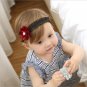 2017 kawaii flower rabbit ears baby girls kids children bow turban headband hair head band haar acce