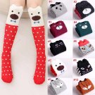 New Design Girl Boy Cartoon Cotton Knee High Middle Tube Cute Pattern Socks For Children M09
