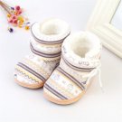 Kids Baby Autumn Winter Warm Fleece Soft Soled Crib Cute Pattern Shoes Girls Boys Toddlers Snow Boot