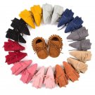 Baby Girls Boys First Walkers Tassel Lace-Up Nubuck Leather Shoes Soft Bottom Prewalkers 0-18M New