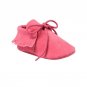 Baby Girls Boys First Walkers Tassel Lace-Up Nubuck Leather Shoes Soft Bottom Prewalkers 0-18M New