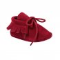 Baby Girls Boys First Walkers Tassel Lace-Up Nubuck Leather Shoes Soft Bottom Prewalkers 0-18M New