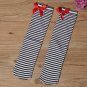 2018 Girls Knee High Socks with Bow Kids Boot Socks Stripe Cute Princess Long Socks for School Baby 