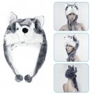 Cartoon Animal style Hood Wolf Hat Hoods Beanies Cute Fluffy kids Caps Soft Warm Scarf Earmuff Plush