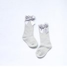 Girl Cute Baby Kids Children Long Booties Vertical Striped Socks Knee High with Bows Princess Socks